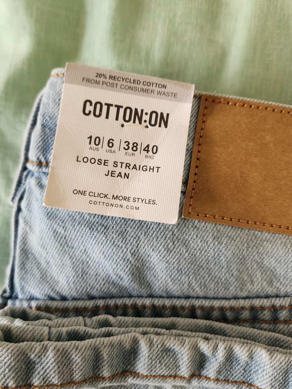 Cotton On Light Blue Loose Straight Jeans